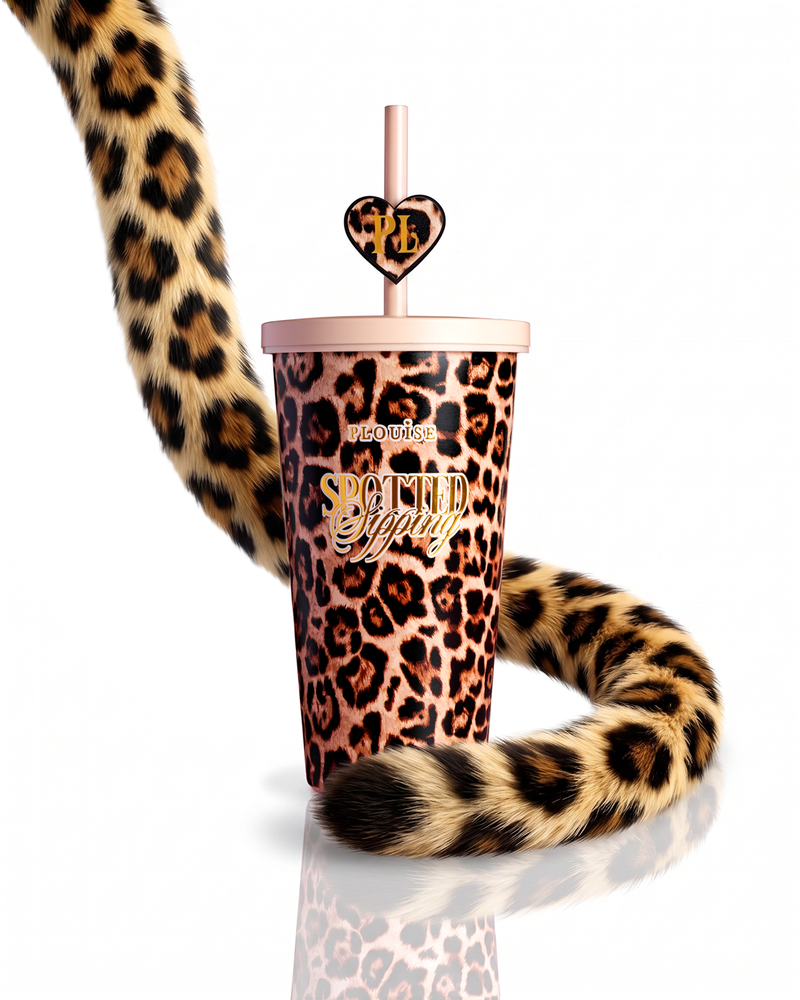Tazza tumbler da sorso in acciaio inossidabile da 600 ml con motivo Cheetah Spotted