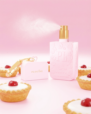 Pink P.Louise cherry bakewell hand sanitiser spray