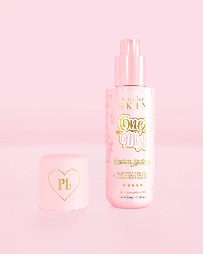 Bottiglia rosa di One Mist Moisturizing Mist al profumo di torta di fragole
