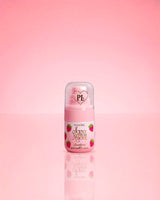 P.Louise Mini Strawberry Hair & Body Mist Scent From Above on a pink background