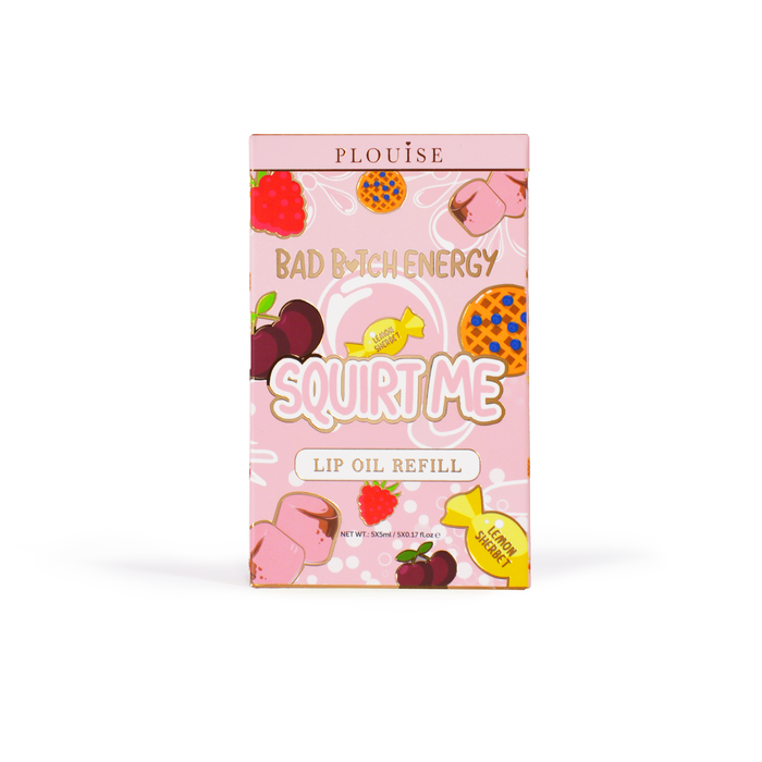 Confezione di bustine di ricarica di olio per labbra Squirt Me da 5 ml