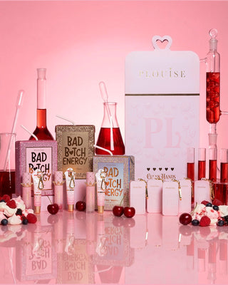 Trio di labbra in cristallo e set spray per le mani